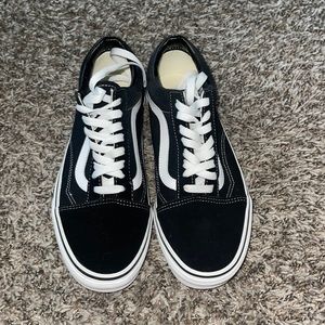 Black vans with laces size 9 worn once